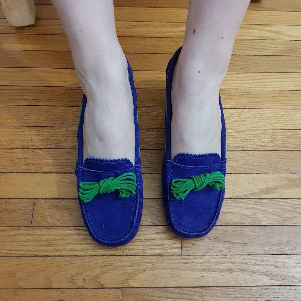 Blue & green loafers